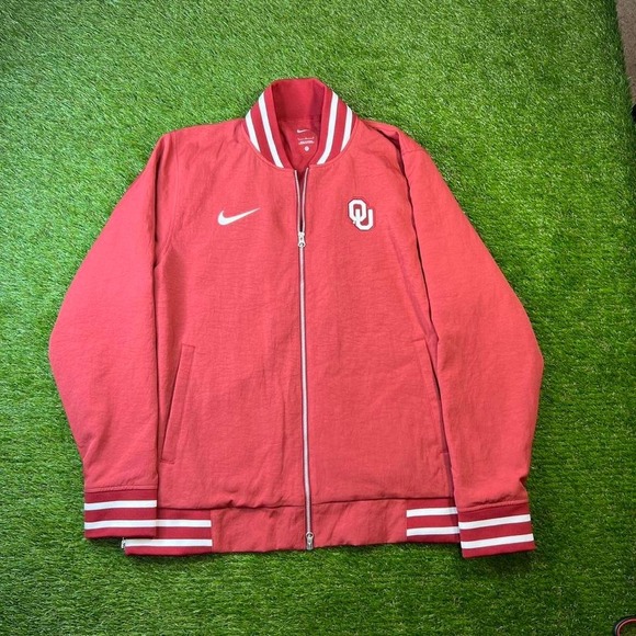 Men's Nike Crimson Oklahoma Sooners Full-Zip Bomber Jacket Men's L - Picture 2 of 6